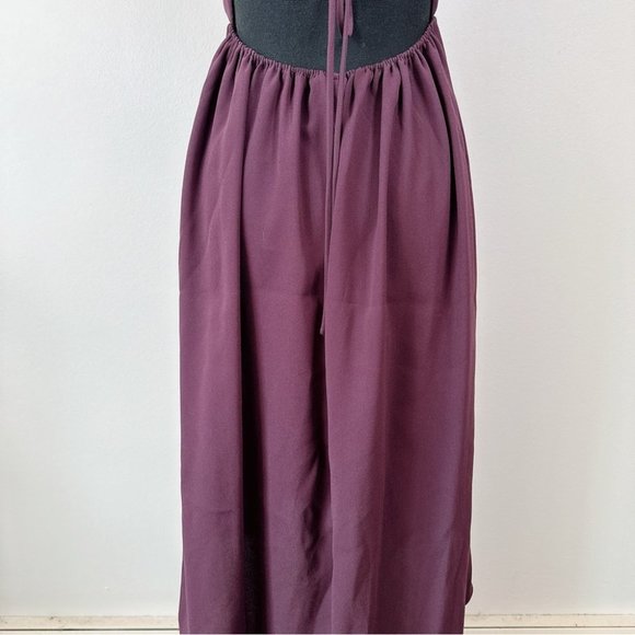 Aritzia Wilfred  Cami Midi Criss Cross Tie Burgundy Dress - Picture 12 of 13